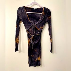 I.AM.GIA tie dye xxs cutout body con dress